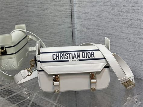 Small Diorcamp Bag White and Blue Smooth Calfskin 